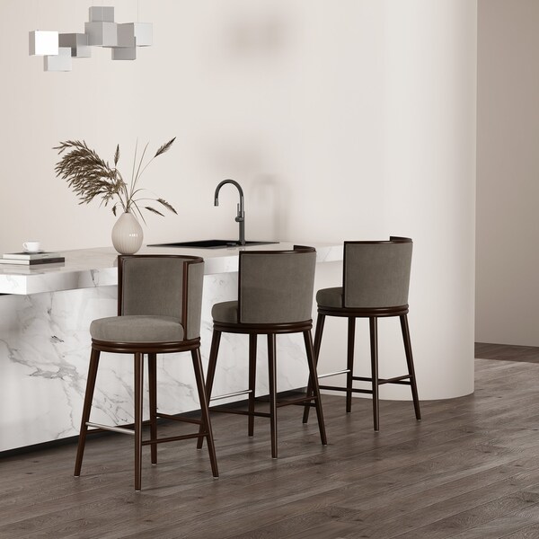 Manhattan Comfort Evalyn Barstool in Dove - Set of 3 - 3-BS024-DO