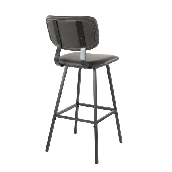 Lumisource Foundry Barstool - Set of 2 PR - B30-FNDY BK+GY2