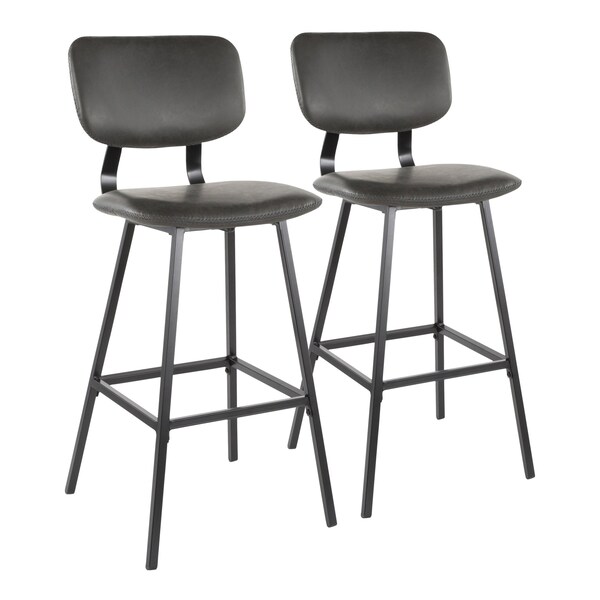 Lumisource Foundry Barstool - Set of 2 PR - B30-FNDY BK+GY2