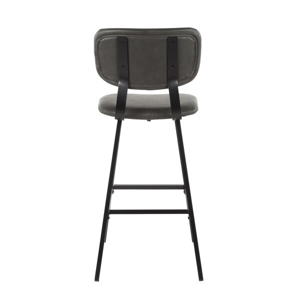 Lumisource Foundry Barstool - Set of 2 PR - B30-FNDY BK+GY2