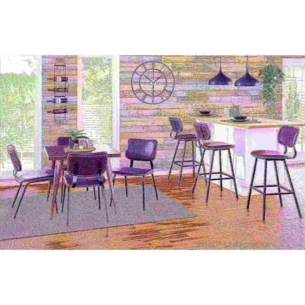 Lumisource Foundry Barstool - Set of 2 PR - B30-FNDY BK+GY2