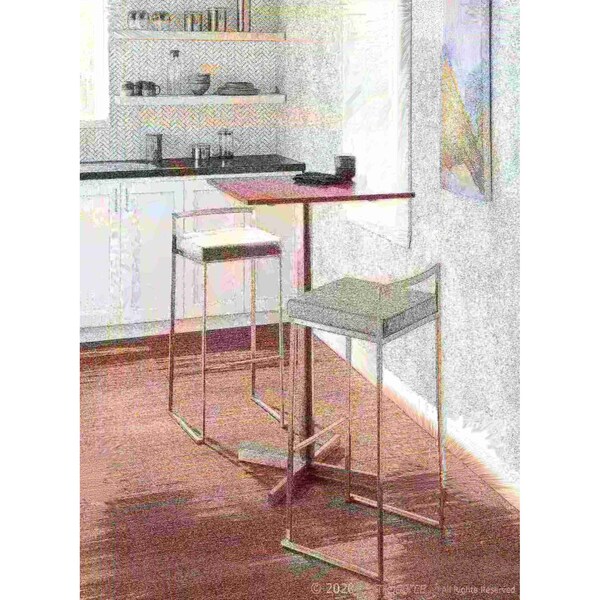 Lumisource Fuji Stacker Barstool - Set of 2 PR - B30-FUJI LGY2