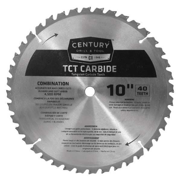 Century Drill & Tool 10", 40-Teeth Carbide Combo Saw Blade, TCT - 09934