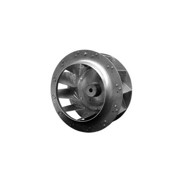 Pem Motors Backward Incline Centrifugal Wheel, Rated 3450 RPM, Riveted, Aluminum, 8-3/8in Dia., 3-3/4inW - 812