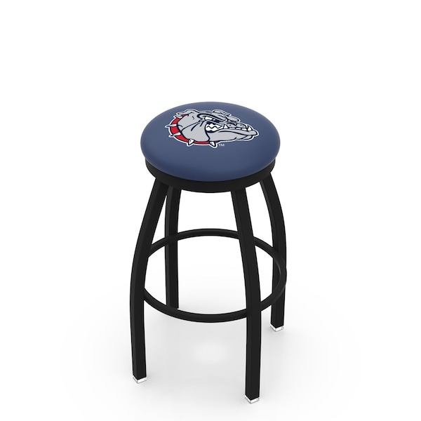 Holland Bar Stool Co 25" Blk Wrinkle Gonzaga Swivel Bar Stool, Accent Ring - L8B2B25GONZGA