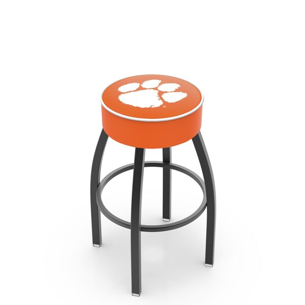 Holland Bar Stool Co 25" 4" Clemson Cushion Seat, Blk Wrinkle Base Swivel Bar Stool - L8B125CLMSON