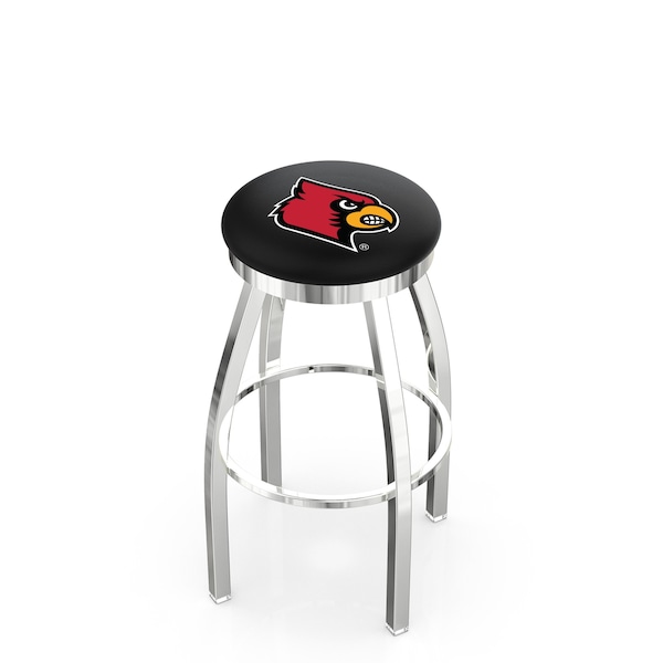 Holland Bar Stool Co 30" Chrome Louisville Swivel Bar Stool, Accent Ring - L8C2C30LVILLE