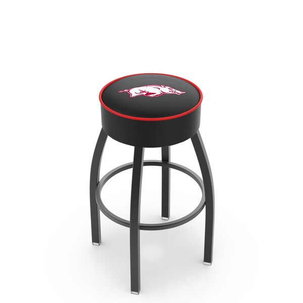 Holland Bar Stool Co 30" 4" Arkansas Cushion Seat, Blk Wrinkle Base Swivel Bar Stool - L8B130ARKNUN