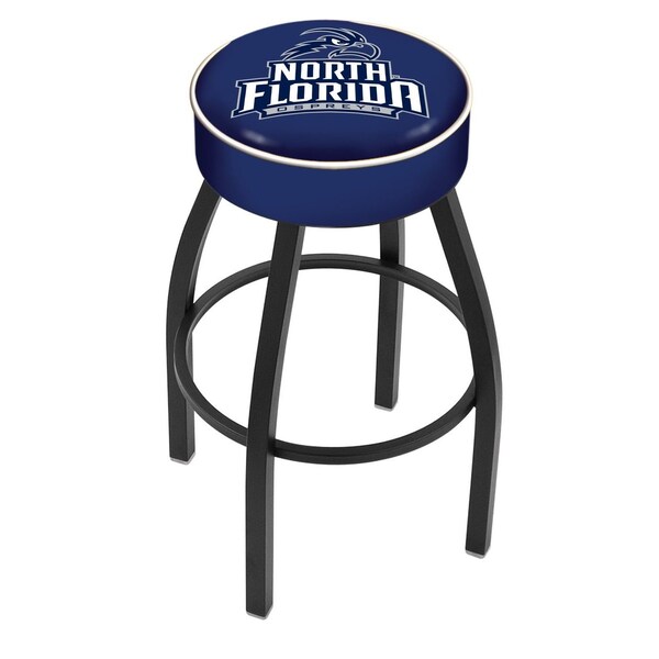 Holland Bar Stool Co 30" 4" North Florida Cushion Seat, Blk Wrinkle Base Swivel Bar Stool - L8B130NORFLA