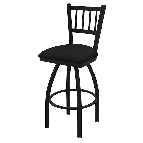 Holland Bar Stool Co 30" Swivel Bar Stool, Black Wrinkle, Canter Espresso Seat - 81030BW003