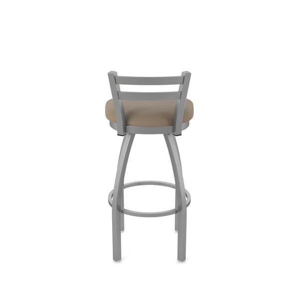 Holland Bar Stool Co OD411 Jackie Low Back Stainless Steel 30 Swivel Outdoor Bar Stool with Breeze Farro Seat - OD41130SSOD002