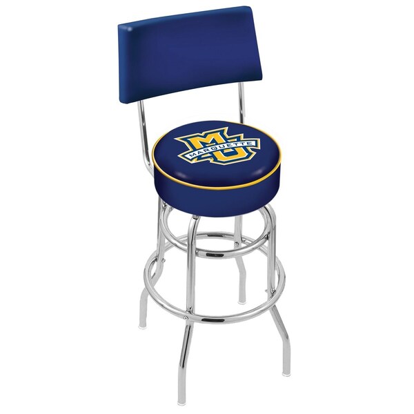 Holland Bar Stool Co 30" Chrome 2-Ring Marquette Swivel Bar Stool, Back - L7C430MRQTTE