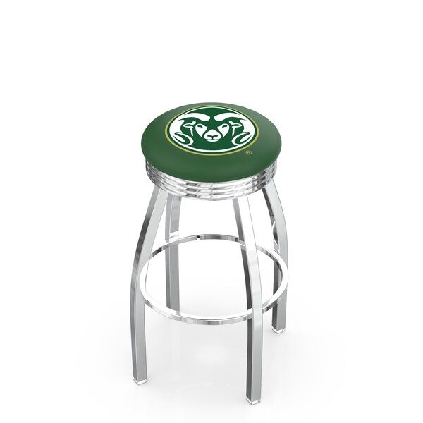 Holland Bar Stool Co 30" Chrome Colorado State Swivel Bar Stool, Accent Ring - L8C3C30COLOST