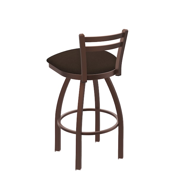 Holland Bar Stool Co 30" Low Back Swivel Bar Stool, Bronze Finish, Rein Coffee Seat - 41130BZ025