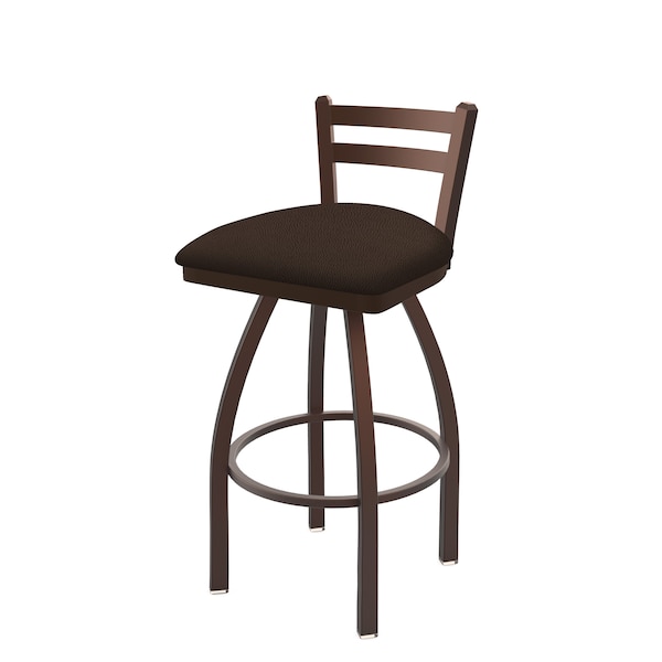 Holland Bar Stool Co 30" Low Back Swivel Bar Stool, Bronze Finish, Rein Coffee Seat - 41130BZ025