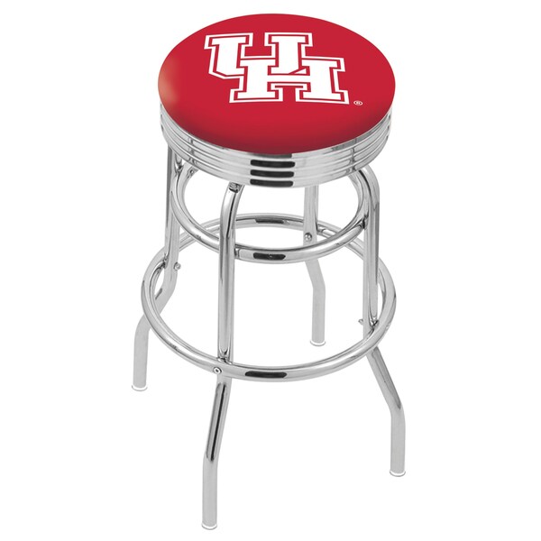 Holland Bar Stool Co 25" Chrome 2-Ring Houston Swivel Bar Stool, Accent Ring - L7C3C25HOUSTON
