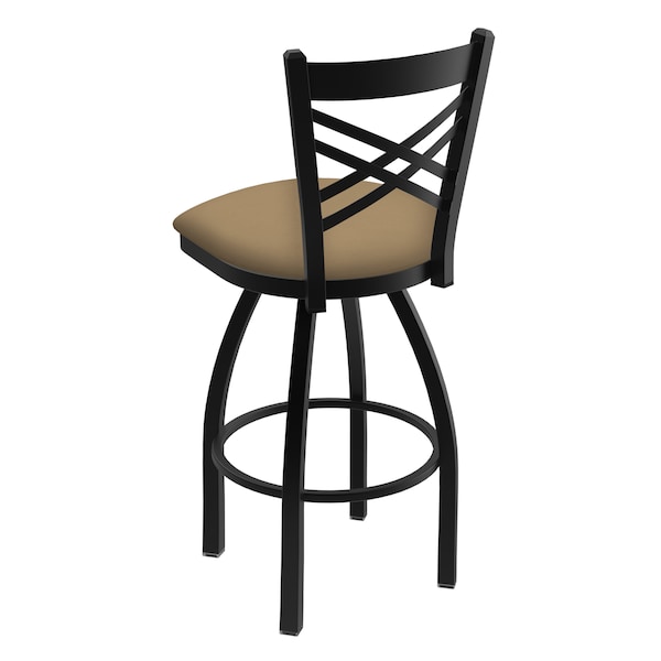 Holland Bar Stool Co 30" Swivel Bar Stool, Black Wrinkle, Canter Sand Seat - 82030BW013