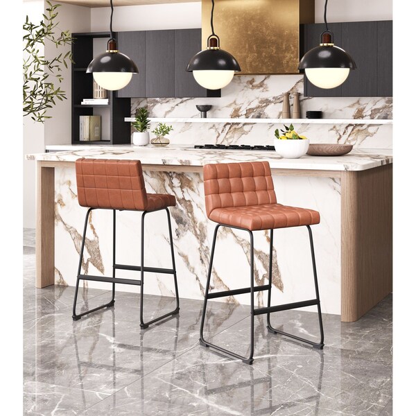 Zuo Modern Pago Barstool Set Of 2 Brown - 109950