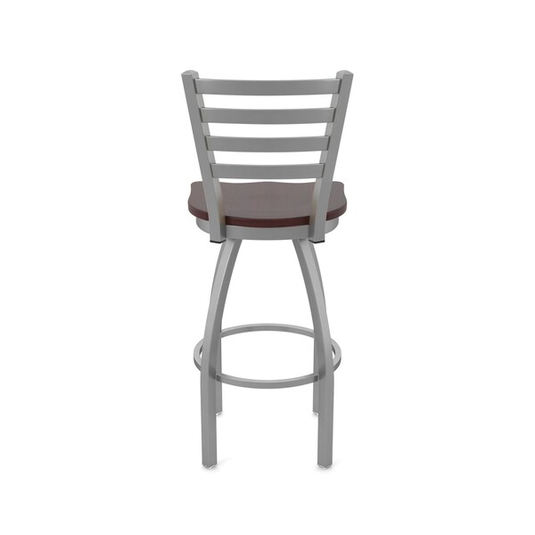 Holland Bar Stool Co 410 Jackie Stainless Steel 36in Swivel Bar Stool with Dark Cherry Maple Seat - 41036SSDCMPL