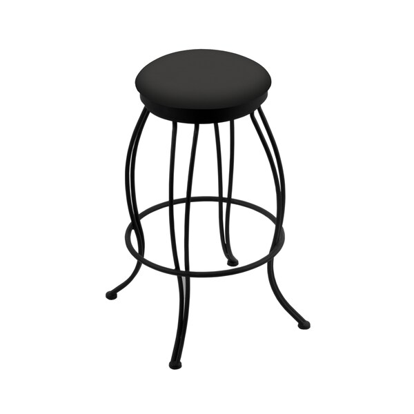 Holland Bar Stool Co 30" Swivel Bar Stool, Black Wrinkle, Canter Iron Seat - 300030BW008