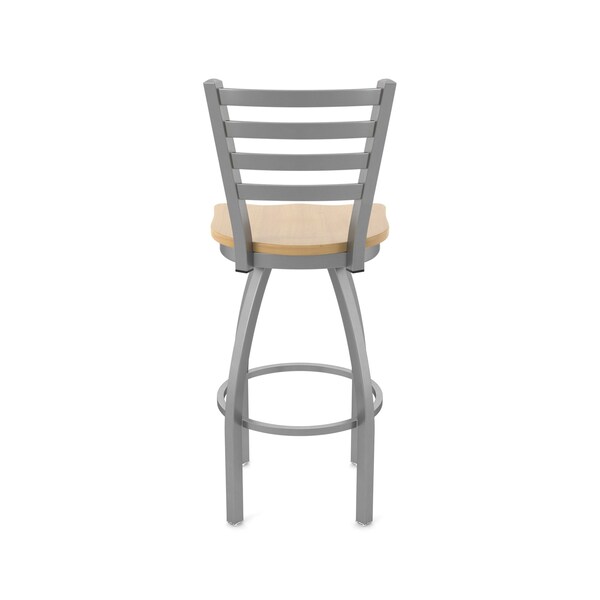 Holland Bar Stool Co 410 Jackie Stainless Steel 36in Swivel Bar Stool with Natural Maple Seat - 41036SSNATMPL