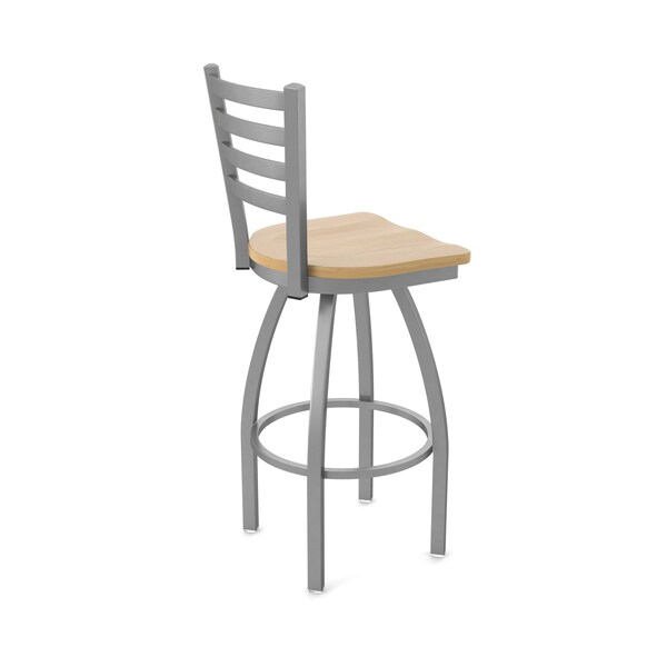 Holland Bar Stool Co 410 Jackie Stainless Steel 36in Swivel Bar Stool with Natural Maple Seat - 41036SSNATMPL