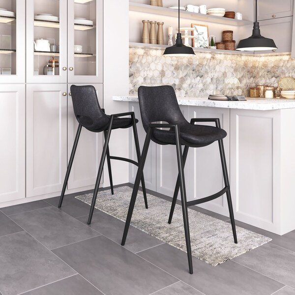Zuo Modern Desi Barstool Set Of 2 Black - 109540