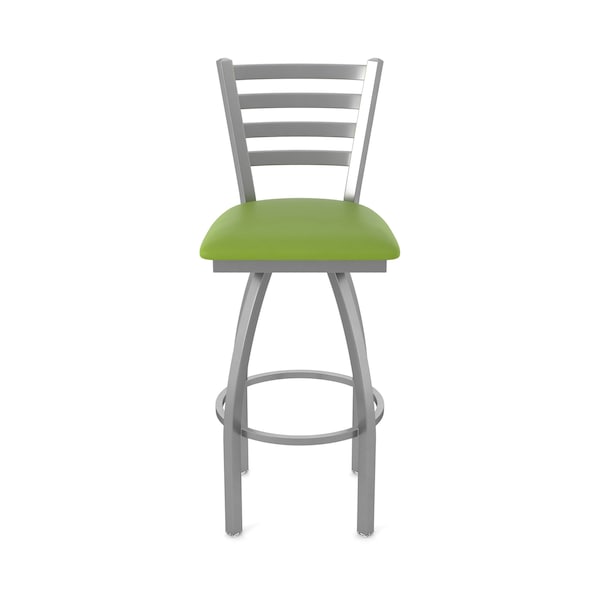 Holland Bar Stool Co 410 Jackie Stainless Steel 36in Swivel Bar Stool with Canter Kiwi Green Seat - 41036SS009