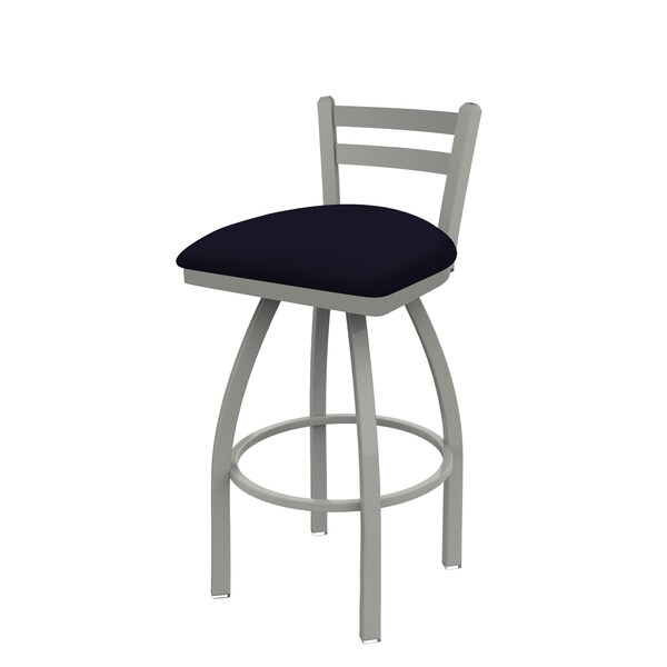 Holland Bar Stool Co 30" Low Back Swivel Bar Stool, Nickel Finish, Canter Twilight Seat - 41130AN002