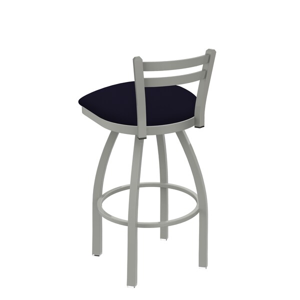 Holland Bar Stool Co 30" Low Back Swivel Bar Stool, Nickel Finish, Canter Twilight Seat - 41130AN002