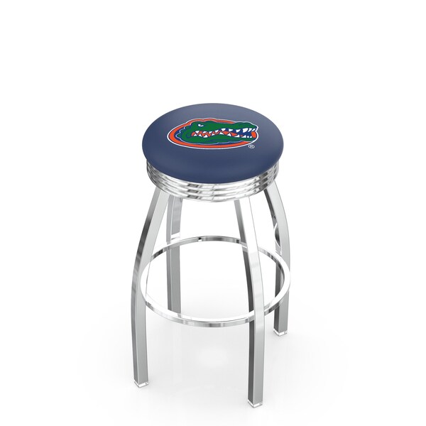 Holland Bar Stool Co 25" Chrome Florida Swivel Bar Stool, Accent Ring - L8C3C25FLORUN
