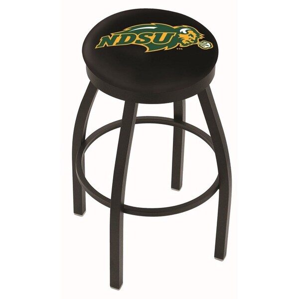 Holland Bar Stool Co 25" Blk Wrinkle North Dakota State Swivel Bar Stool, Accent Ring - L8B2B25NDAKST-B
