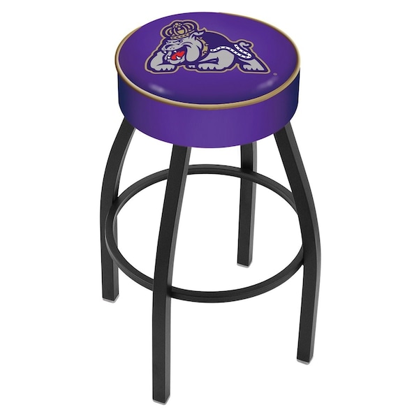 Holland Bar Stool Co 30" 4" James Madison Cushion Seat, Blk Wrinkle Base Swivel Bar Stool - L8B130JMSMAD