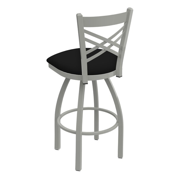 Holland Bar Stool Co 30" Swivel Bar Stool, Nickel Finish, Black Vinyl Seat - 82030ANBLKVINYL