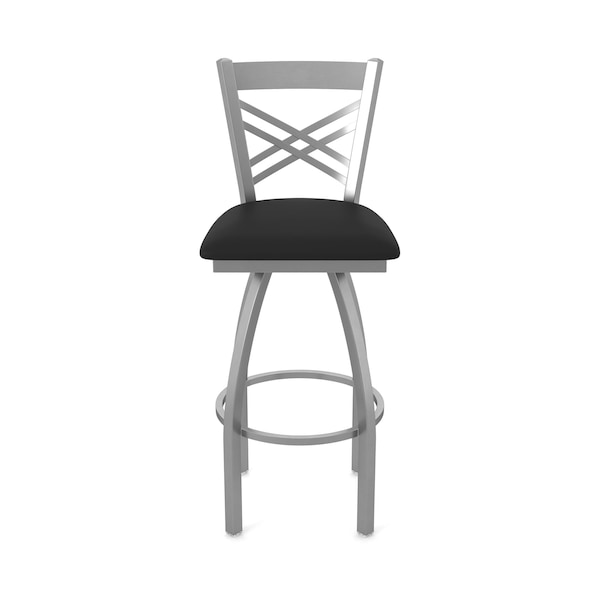 Holland Bar Stool Co OD820 Catalina Stainless Steel 30 Swivel Outdoor Bar Stool with Breeze Black Seat - OD82030SSOD004