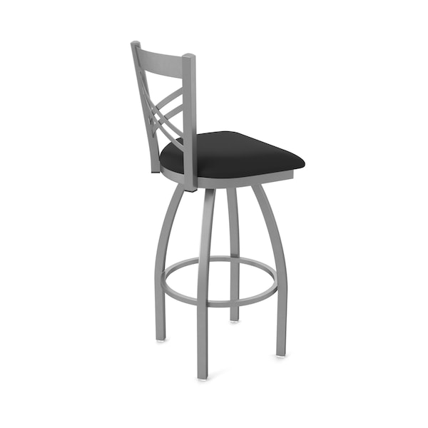 Holland Bar Stool Co OD820 Catalina Stainless Steel 30 Swivel Outdoor Bar Stool with Breeze Black Seat - OD82030SSOD004