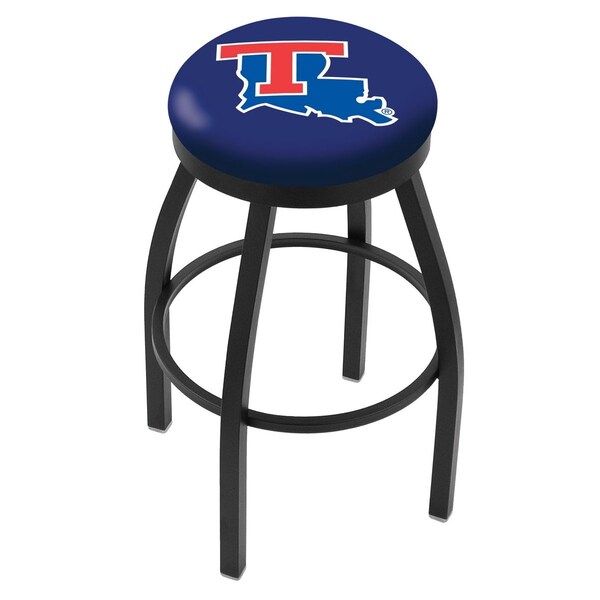Holland Bar Stool Co 25" Blk Wrinkle Louisiana Tech Swivel Bar Stool, Accent Ring - L8B2B25LATECH