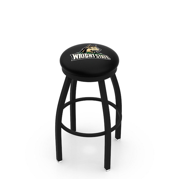 Holland Bar Stool Co 25" Blk Wrinkle Wright State Swivel Bar Stool, Accent Ring - L8B2B25WRTSTU