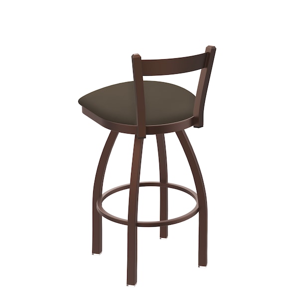 Holland Bar Stool Co 30" Low Back Swivel Bar Stool, Bronze Finish, Canter Earth Seat - 82130BZ006