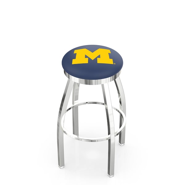 Holland Bar Stool Co 25" Chrome Michigan Swivel Bar Stool, Accent Ring - L8C2C25MICHUN