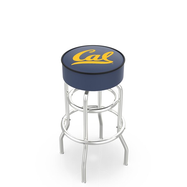 Holland Bar Stool Co 25" 4" Cal Cushion Seat, Double-Ring Chrome Swivel Bar Stool - L7C125CAL-UN
