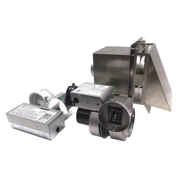 Tjernlund Products Power Venter, 120, Aluminized Steel, 10 1/4 in W, 8 in H, 4" Inlet and Outlet Dia. - GPAKJ