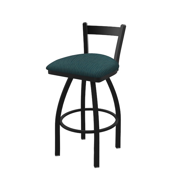Holland Bar Stool Co 30" Low Back Swivel Bar Stool, Black Wrinkle, Graph Tidal Seat - 82130BW022