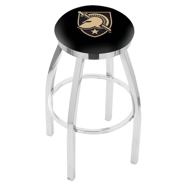 Holland Bar Stool Co 25" Chrome US Military Academy ARMY Swivel Bar Stool, Accent Ring - L8C2C25USMILA