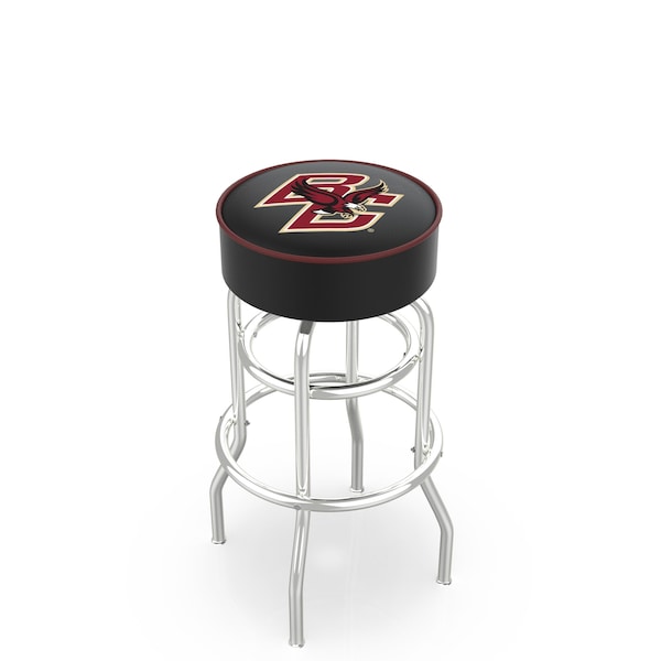 Holland Bar Stool Co 25" Boston College Cushion Seat, 2-Ring Chrome Swivel Bar Stool - L7C125BOSTNC