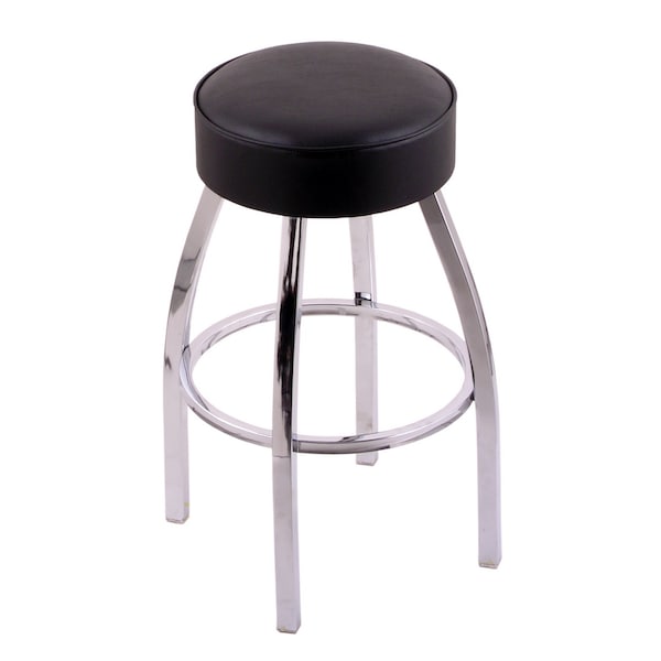 Holland Bar Stool Co 30" Bar Stool, Chrome Finish, Black Vinyl Seat, 360 Swivel - C8C130BLKVINYL