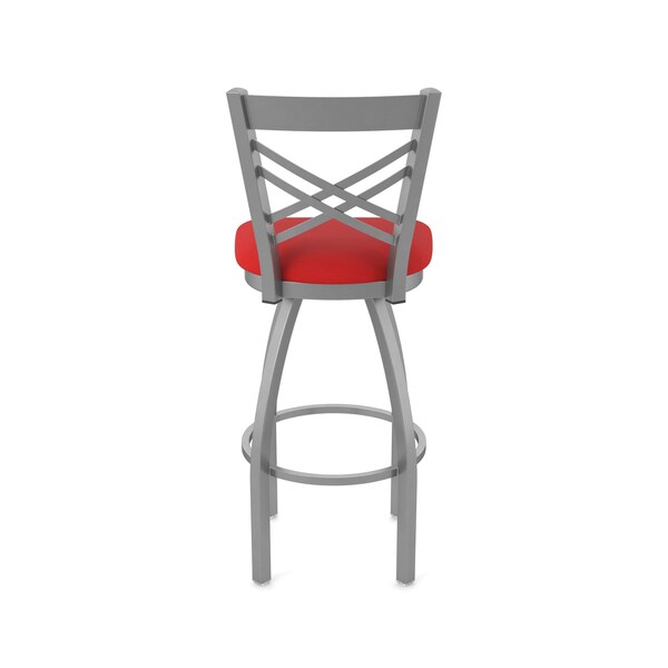 Holland Bar Stool Co 820 Catalina Stainless Steel 36in Swivel Bar Stool with Canter Red Seat - 82036SS011