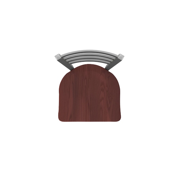 Holland Bar Stool Co 410 Jackie Stainless Steel 36in Swivel Bar Stool with Dark Cherry Oak Seat - 41036SSDCOAK