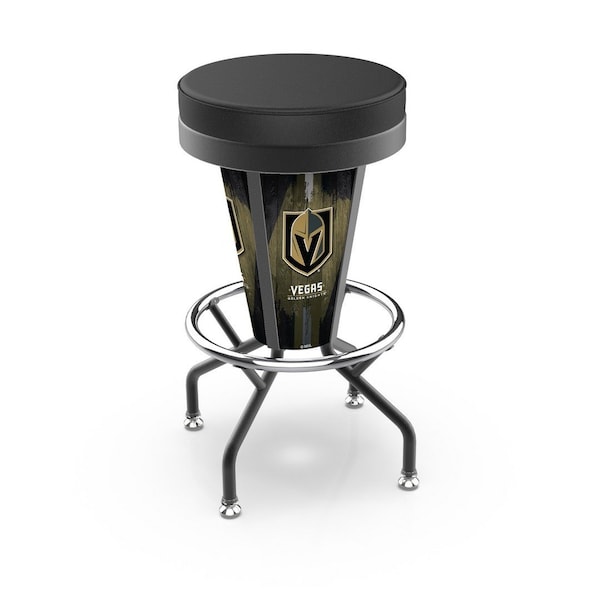 Holland Bar Stool Co Lighted Vegas Golden Knights 30" Swivel Bar Stool - L500030LVGDKNBLKVINYL