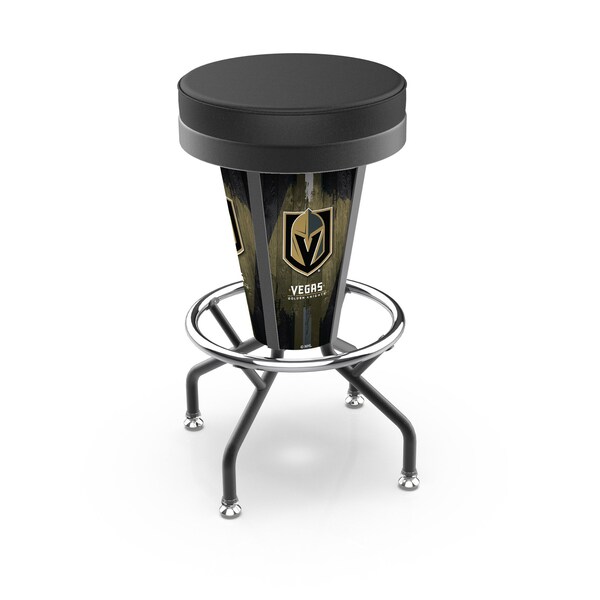 Holland Bar Stool Co Lighted Vegas Golden Knights 30" Swivel Bar Stool - L500030LVGDKNBLKVINYL